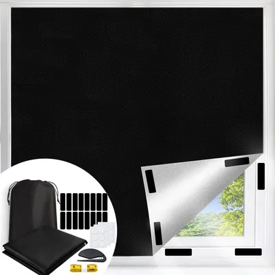 Verdunkelungsrollo 200x145 cm, selbstklebend, zuschneidbar, für Fenster