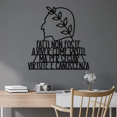 Immagine prodotto di Wallity, Fatti Non Foste 1, Accessorio decorativo da parete in metallo, Nero, 100 % METALLO, 55 x 56 cm
