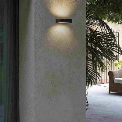 Produktbild von Faro 71902, Wandbeleuchtung für den Außenbereich, Rostfarbe, Aluminium, IP65, I, 6,5 W