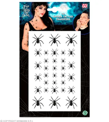 Image de Tatouages d'araignées - 32 pièces | Accessoires pour le costume de sorcière