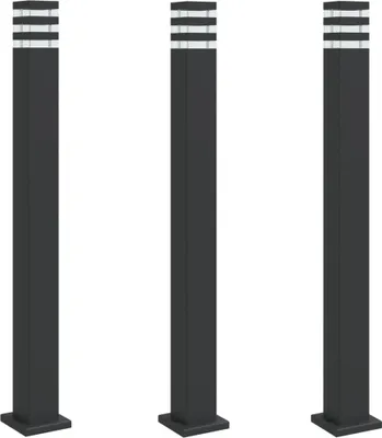 Produktbild von vidaXL Wegeleuchten 3 Stk. Schwarz 110 cm Aluminium