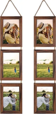 Productafbeelding van Famanu fotolijstset voor collages - 6 stuks - bruin - hout - 10x15 cm