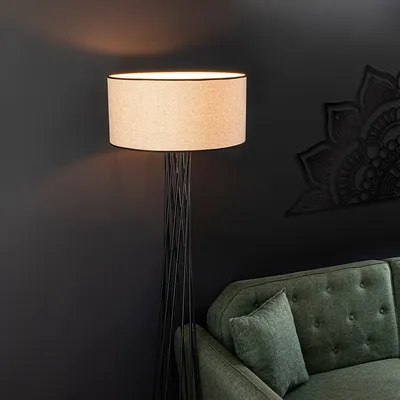Immagine prodotto di Opviq, lampada da terra moderna con struttura in metallo, bianca, 50 cm x 175 cm x 50 cm | Attacco E27, max. 40 W, IP 20, cavo da 200 cm, design elegante per soggiorni e uffici.