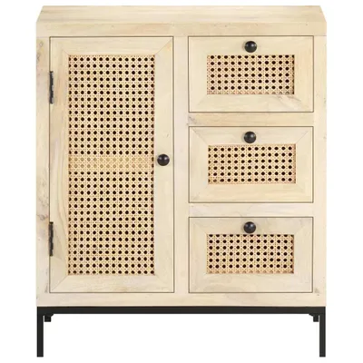 Immagine prodotto di Credenza 60x35x70 cm Legno Massello di Mango e Canna Naturale
