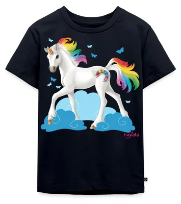 Produktbild von Spreadshirt Schleich Bayala Regenbogeneinhorn Kinder Premium T-Shirt, 98/104 (2 Jahre), Navy