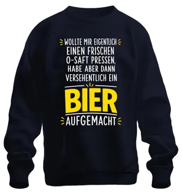 Produktbild von Versehentlich ein Bier aufgemacht Lustig Saufen Alkohol JGA Sweatshirt Pullover, Navy, XXL