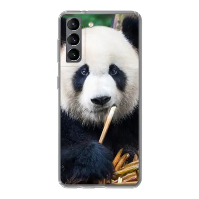 Produktbild von MuchoWow® Handyhülle Schutzhülle Hülle für Samsung Galaxy S21 Panda - Bambus - Natur Silikon Softcase Handy Hülle - Softcase