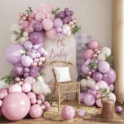 Ballonschlauch Lila-Rosa, 115-teilig, Pastellballons für Feiern