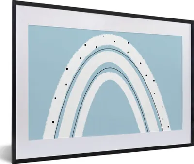 Produktbild von MuchoWow® Gerahmtes Poster Regenbogen - Abstrakt - Pastell 60x40 cm - Poster mit Schwarzem Bilderrahmen Wandposter Rahmen Foto Bilder - Schlafzimmer - Plakat in Rahmen - Drucken
