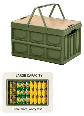 Productafbeelding van Opbergbox, duurzaam kunststof, inklapbaar design, groen