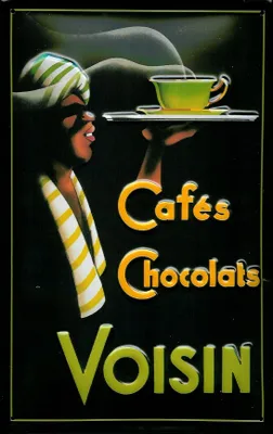Produktbild von Blechschild Cafés Chocolats Voisin Kaffee Schokolade Schild Nostalgieschild