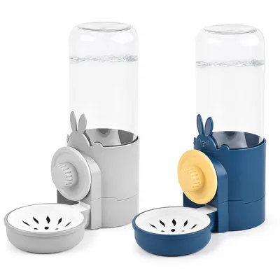 Produktbild von Kleintier Trinkflasche 500ml, automatische Käfig Trinkflasche aus PP, tropffreier Wasserspender mit Kugelventil für Kaninchen, Hamster und Nager