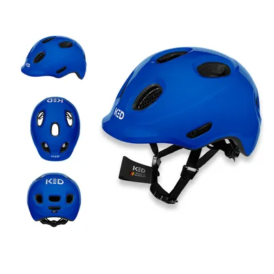 Obrázek produktu pro Dětská cyklistická přilba KED Meggy Spark, Inmold, 360° systém nastavení, reflexní prvky, síťka proti hmyzu, lehká, nastavitelná, vyrobeno v Německu Barva: modrá lesklá Velikost: 50–55 (M)