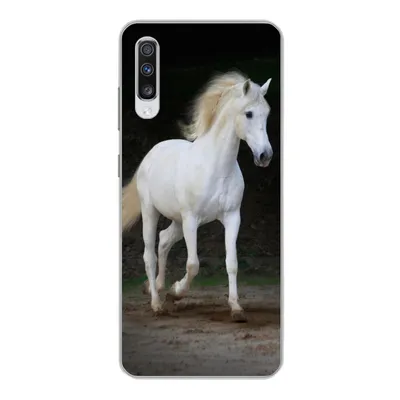 Produktbild von MuchoWow® Handyhülle Schutzhülle Hülle für Samsung Galaxy A70 Pferde - Sand - Dunkel Silikon Softcase Handy Hülle - Schutzhaube