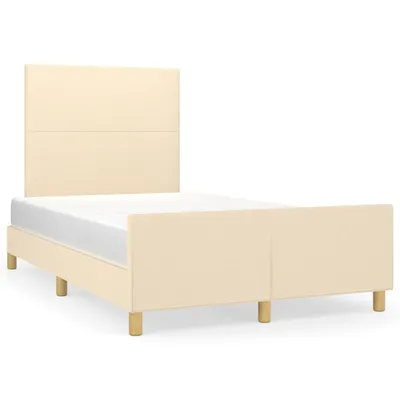 Zdjęcie produktu dla vidaXL Rama łóżka bez materaca kremowa 120x200 cm tkanina