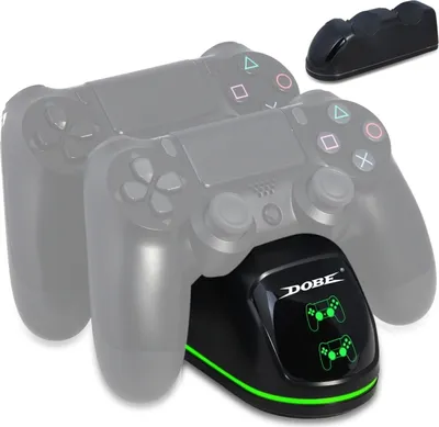 Image de DOBE TP4-1781 Manette sans fil double chargement Dock chargeur LED Handle Chargeur pour PS4 / Slim / Pro(Noir)