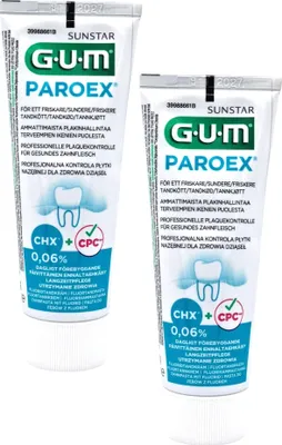 Produktbild von 2x GUM Paroex 0,06% CHX Zahnpasta 2x 75ml