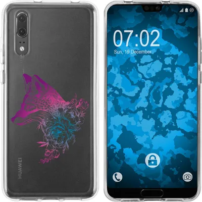 Produktbild von PhoneNatic Case kompatibel mit Huawei P20 Silikon-Hülle Floral Fuchs M1-6
