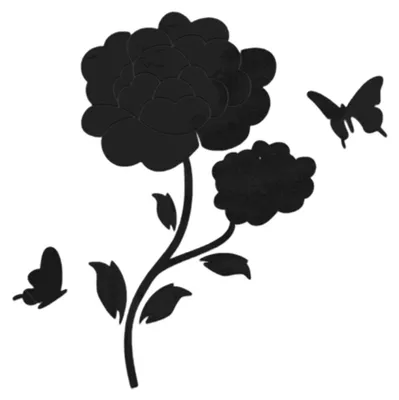 Produktbild von 3D-Kristallwandaufkleber, DIY-Spiegelaufkleber mit Blumenmotiv, abnehmbar, schwarz