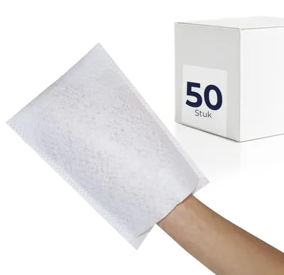 Produktbild von Einmal-Waschhandschuhe Waschlappen Einweg-Waschtücher - 15 x 22 cm - 50 Stück - Flusenfrei