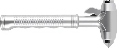 Image de INF Marteau de sécurité auto avec pointe en acier tungstène - Outil d'urgence Argent