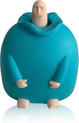 Productafbeelding van Unyqoos® Hars-decoratiesculptuur – lachende decoratiefiguur, 13 x 12 cm, moderne decoratie voor woonkamer, slaapkamer, kantoor