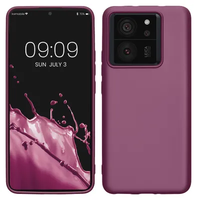 Produktbild von kwmobile Handyhülle für Xiaomi 13T / 13T Pro Hülle - Silikon Case metallisch schimmernd - Schutzhülle Cover - Metallic Lavendel