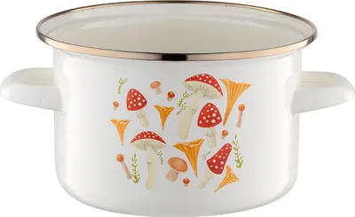 Zdjęcie produktu dla Garnek emaliowany prosty Grzybki 22cm/4,8L Florina