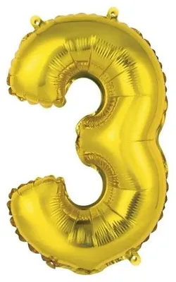 Obrázok produktu pre Fóliový balónik 3 zlaté 35 cm – Godan