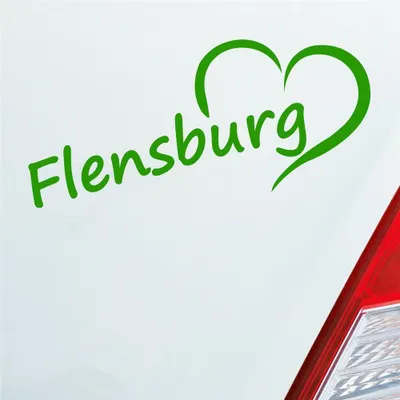 Produktbild von Auto Aufkleber Flensburg Herz Stadt City Liebe Love 18,5x8 cm Hellgrün Sticker Heckscheibenaufkleber