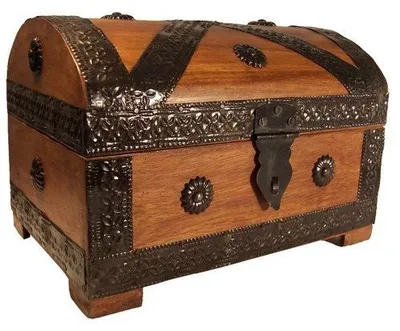 Piratenkiste Massivholz 23x16x14 cm hellbraun Schatzkisten-Look