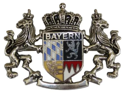 Hutanstecker eingerahmtes Bayernwappen von Hut-Breiter in bunt