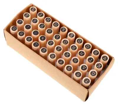 Produktbild von 40 Stück Holzbuchstabenstempel Selbstgemacht Scrapbook Stempel mit Zahlen und Symbolen für Kreative Bastelprojekte und Briefgestaltung