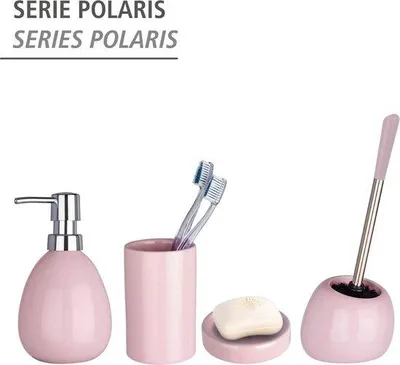 Immagine prodotto di Portascopino in Vetroceramica rosa pastello Ø 8 cm per il bagno