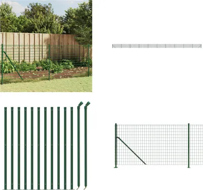 Produktbild von vidaXL Maschendrahtzaun mit Bodenflansch Grün 0,8x25 m - Maschendrahtzaun - Maschendrahtzäune - Gartenzaun - Maschendraht