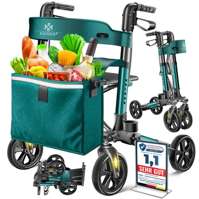 Produktbild von KESSER® Rollator Aluminium faltbar, höhenverstellbar & bis 136 kg belastbar