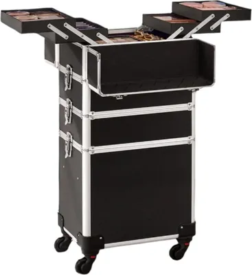 Produktbild von 4-in-1-Make-up-Trolley – Make-up-Koffer – Beautyorganizer – ABS und Aluminium – 35 x 25 x 82,5 cm
