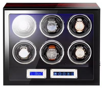 Produktbild von iUni Automatik-Uhrenbeweger, Luxus-Uhrenbeweger 6 Mahagoni