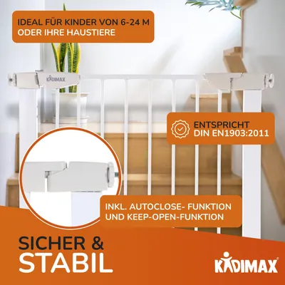 Obrázok produktu pre Kidimax® predĺženie (predĺženie) schodiskovej brány 20 cm, zásuvný uchytenie brány pre schodiskovú bránu, biela
