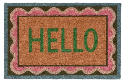 Produktbild von Fußmatte, Kokosfaser, Buntes „Hello“ 40x60