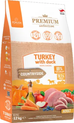 Obrázek produktu pro POKUSA Premium Selection Adult Turkey with duck - dry dog food - 12kg