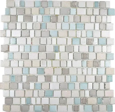 Produktbild von Transparentes Crystal Mosaik Glasmosaik grau beige Wand Fliesenspiegel Küche  Bad_f | 10 Mosaikmatten