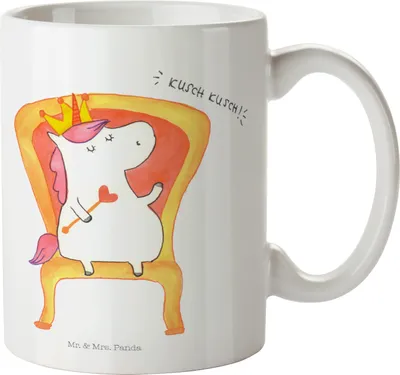 Produktbild von Mr. & Mrs. Panda Pott Einhorn König - Weiß - Geschenk, Haferl, Kaiser, Trinklernbecher, Unicorn, Bundeskanzler, Camping Tasse, Kindertasse, Prinzessin, Plastikbecher