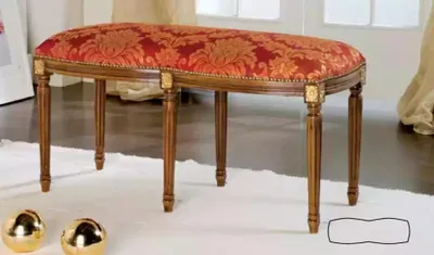 Produktbild von Designer Rot Sitzbank Hocker Wohnzimmer Sitzmöbel Polster Textil Stoff Bank