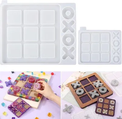 Produktbild von Große Epoxy-Harz-Silikon-Massen für DIY-Tischplatte-Spielbrett, Reisspiel, 2 Stück