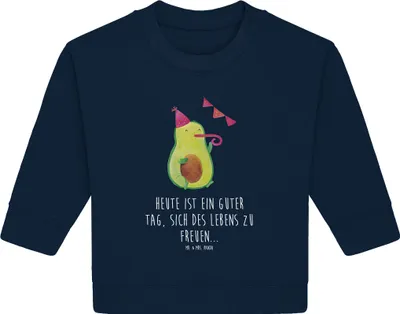 Produktbild von Mr. & Mrs. Panda Organic Baby Pullover Avocado Party 12. - 18. Monat - French Navy - Geschenk, Geburtstag, Geburtstagsfeier, Happy Birthday, Bullover