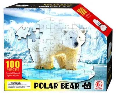 Obrázek produktu pro Tvarové puzzle Lední medvěd, 100ks.
