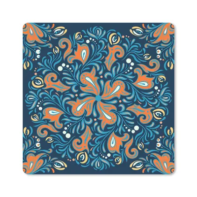 Produktbild von MuchoWow® Mauspad Mousepad Blume - Blätter - Punkte - Muster 20x20 cm - Mousepads - Maus Mat - Pad - Mausunterlage - Desk Mat - Bureauartikeln
