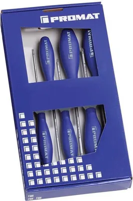 Produktbild von Schraubendrehersatz 6-tlg.Schlitz/PZD 3K-Griff Rundkl.PROMAT