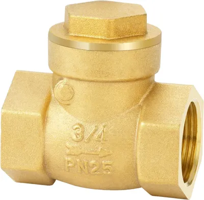 Produktbild von 3/4"-Rückschlagventil aus Messing, horizontal, mit Innengewinde für Wasser und Öl